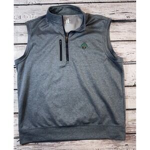 Johnnie O Vest Mens Medium Gray Athleisure Performance Golf Preppy Stretch‎ Logo